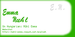 emma muhl business card