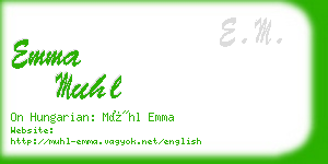 emma muhl business card